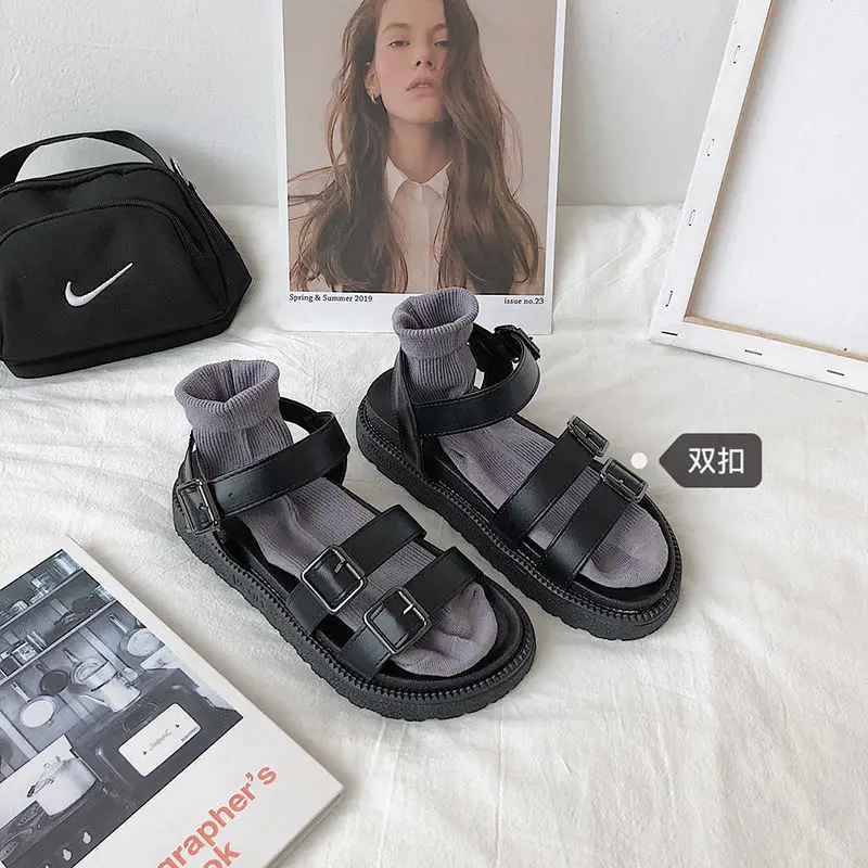 Sandals Women 2021 New Summer Thick Bottom Open Toe Shoes Gladiator Casual Retro Womens Beach Flat Sandals Female Cross-tied
Sandals Women 2021 New Summer Thick Bottom Open Toe Shoes Gladiator Casual Retro Womens Beach Flat Sandals Female Cross-tied