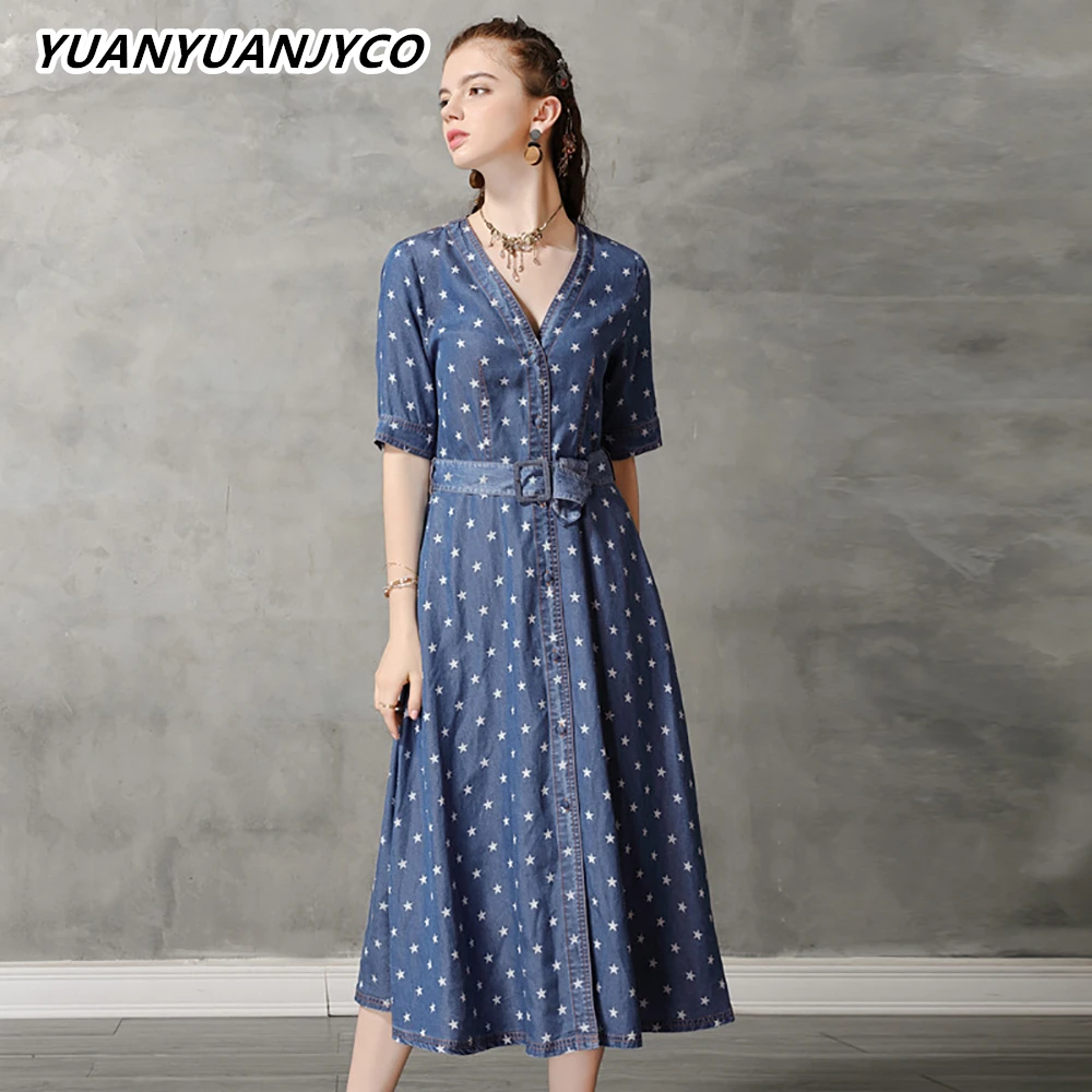 Женское джинсовое платье с поясом YUANYUANJYCO, винтажное платье-трапеция с V-образным вырезом, высокой талией и коротким рукавом, весна-лето 2021
Женское джинсовое платье с поясом YUANYUANJYCO, винтажное платье-трапеция с V-образным вырезом, высокой талией и коротким рукавом, весна-лето 2021