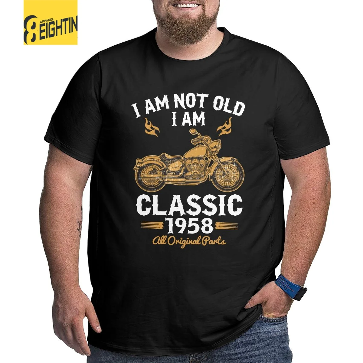 Motorcycle Lover 60th Birthday T-Shirts for Men Crew Neck Pure Cotton T Shirt I Am Not Old I Am Classic 1958 Short Sleeve Tees
Motorcycle Lover 60th Birthday T-Shirts for Men Crew Neck Pure Cotton T Shirt I Am Not Old I Am Classic 1958 Short Sleeve Tees
