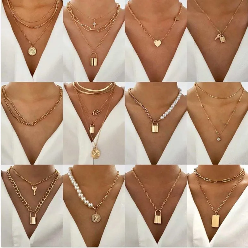 Ms Pearl Lock Wind Contracted Fashion Temperament Jewelry Geometric Chain Necklace
Ms Pearl Lock Wind Contracted Fashion Temperament Jewelry Geometric Chain Necklace