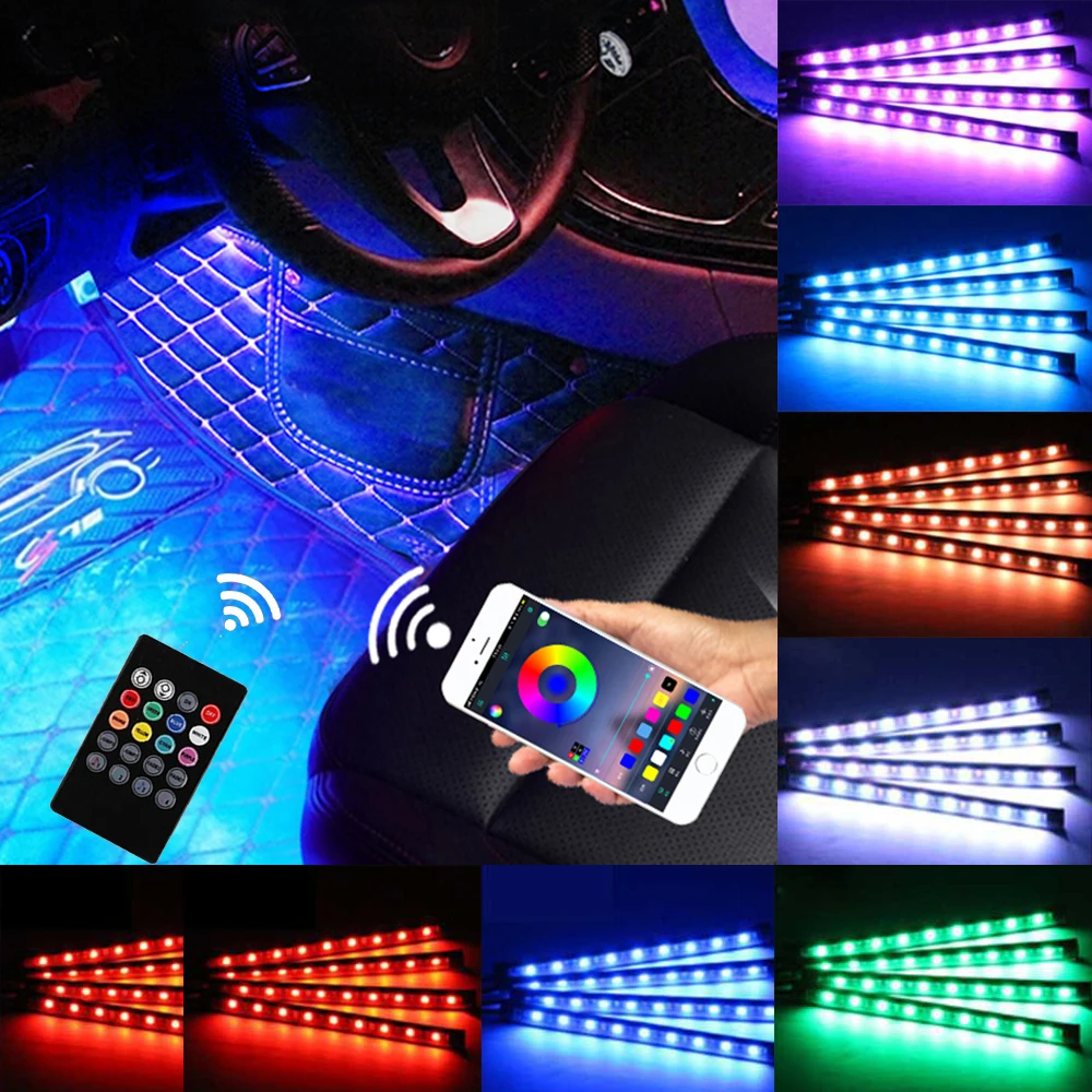 LED Car Interior Atmosphere Foot Light Ambient Lamp With USB Wireless Remote Music Control Multiple Modes Automotive Decorative
LED Car Interior Atmosphere Foot Light Ambient Lamp With USB Wireless Remote Music Control Multiple Modes Automotive Decorative