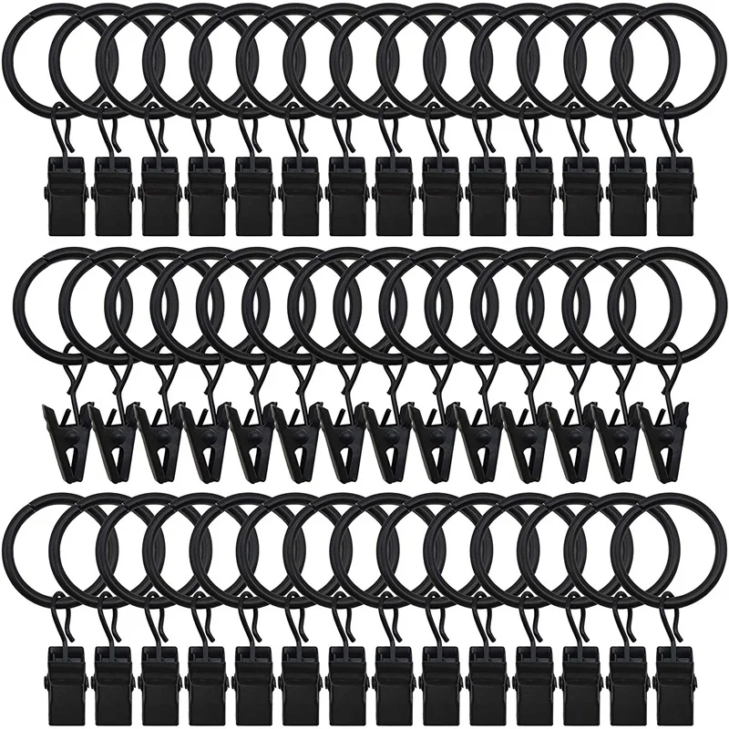42 Packs of Curtain Ring, with Clips, Decorative Curtains, Rust, Retro, 1 Inch, Inner Diameter, Black
42 Packs of Curtain Ring, with Clips, Decorative Curtains, Rust, Retro, 1 Inch, Inner Diameter, Black