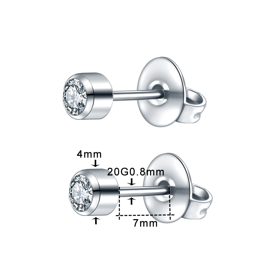 

2pcs/lot Steel Sterile Earring Stud Ear Piercings Crystal Gem Ear Studs Earring Cartilage Tragus Piercing Sexy Womem Jewelry 20G