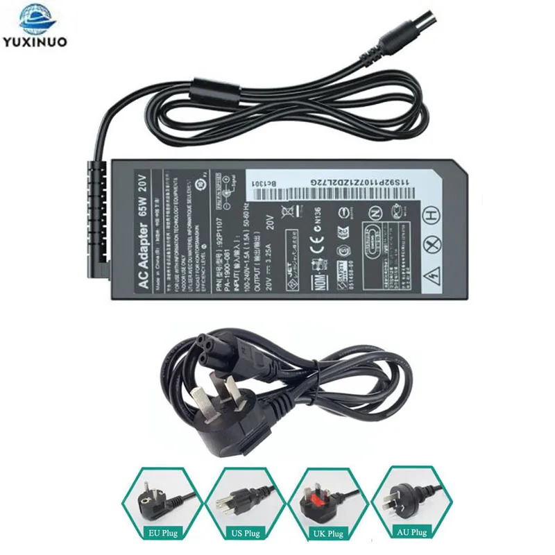 20V 3.25A 65W 7.9x5.5mm AC Power Adapter Laptop Charger For Lenovo ThinkPad X200 X300 R400 R500 T410 T410S T510 SL510 L410 E545
20V 3.25A 65W 7.9x5.5mm AC Power Adapter Laptop Charger For Lenovo ThinkPad X200 X300 R400 R500 T410 T410S T510 SL510 L410 E545