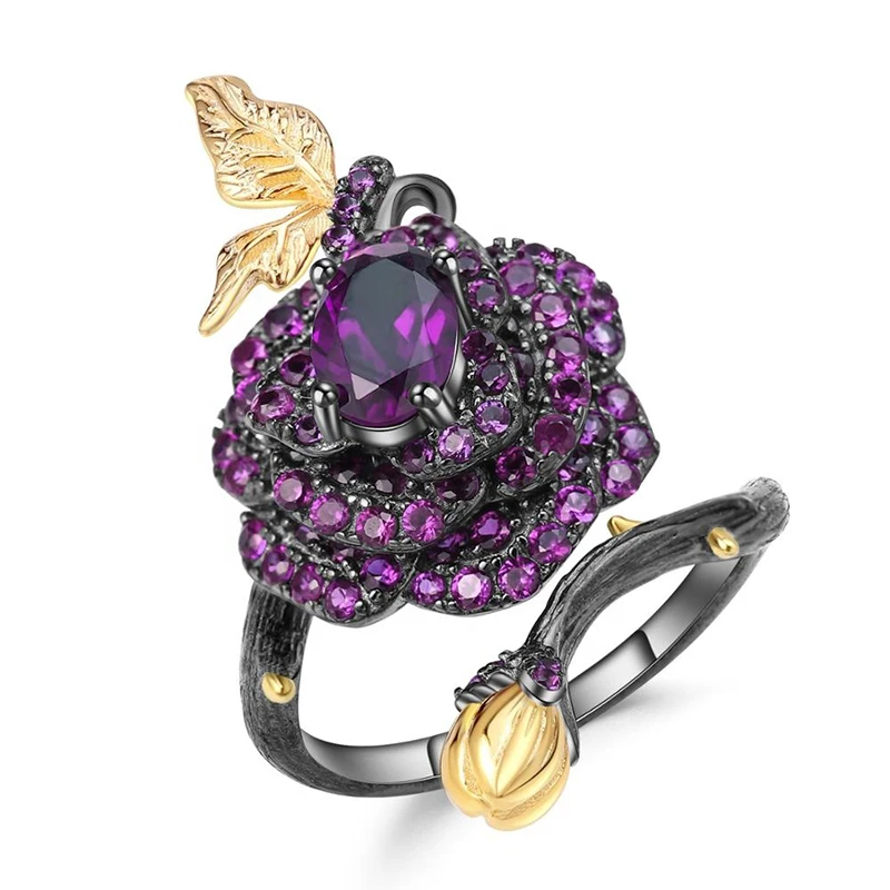 Handmade Amethyst Rose Garland Ring 210331-32 
Handmade Amethyst Rose Garland Ring 210331-32