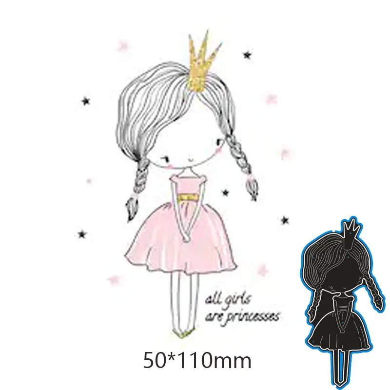 Metal Cutting Dies princesses girl for decoration card DIY Scrapbooking stencil Paper Craft Album template Dies 50*110mm
Metal Cutting Dies princesses girl for decoration card DIY Scrapbooking stencil Paper Craft Album template Dies 50*110mm