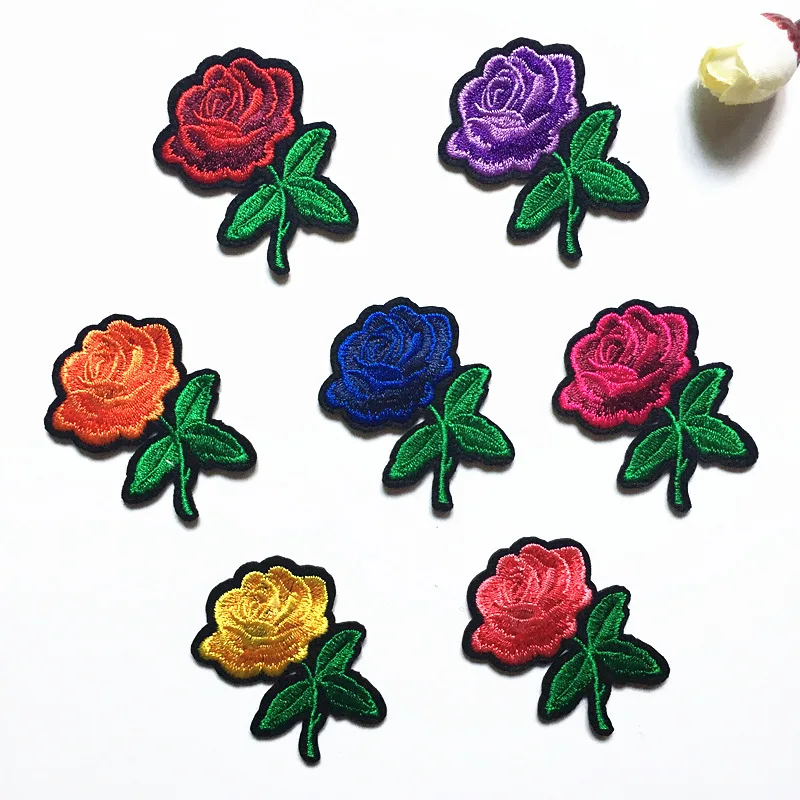 Новые милые красочные с цветочным рисунком и аппликацией в виде Розы Цветы из