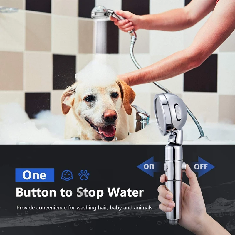Shower Head, Shower Head Pressure, Shower Head with Filter, Angle Adjustable, ON/Off Pause Control, 3-Layer Filtration
Shower Head, Shower Head Pressure, Shower Head with Filter, Angle Adjustable, ON/Off Pause Control, 3-Layer Filtration