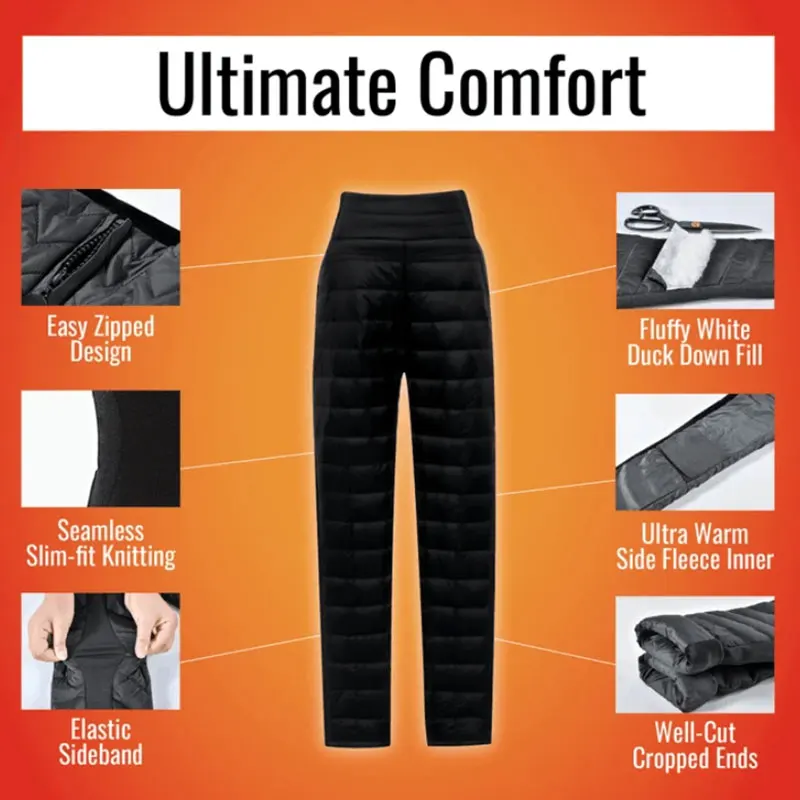 Women Elegant Long Pants Winter High Waist Slim Warm Thick Duck Down Skinny Pants Trousers Outer Wear Plus Size
Women Elegant Long Pants Winter High Waist Slim Warm Thick Duck Down Skinny Pants Trousers Outer Wear Plus Size