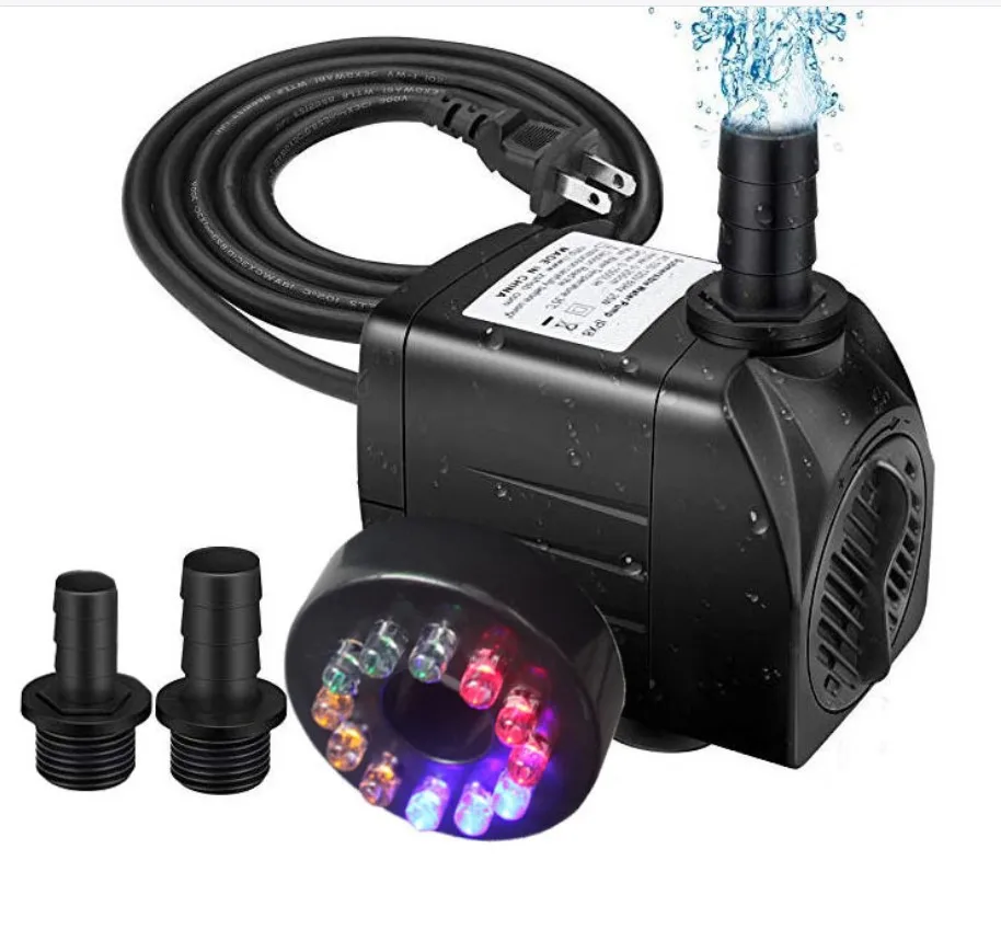 Aquarium water pump 220v 10w waterfall fountain LED light water pump colorful gradient multi-function Submersible pond pump
Aquarium water pump 220v 10w waterfall fountain LED light water pump colorful gradient multi-function Submersible pond pump