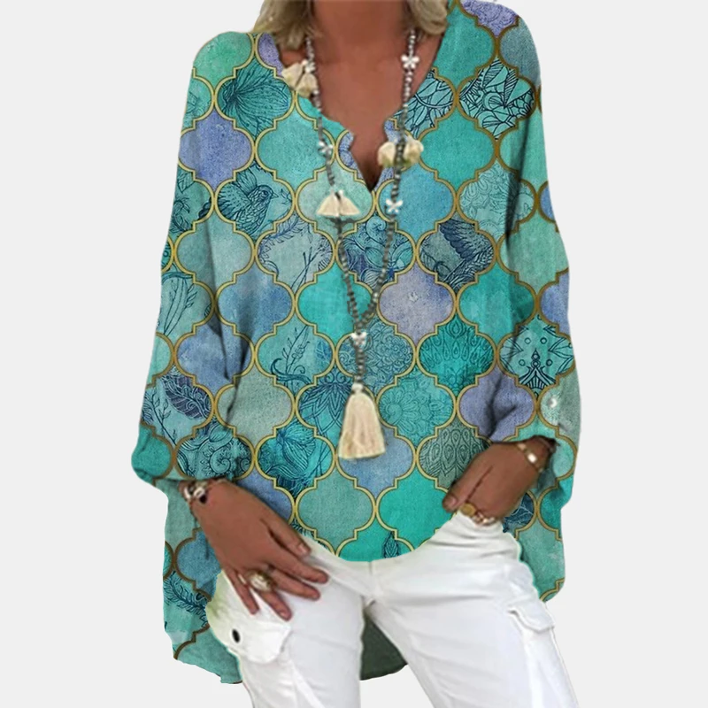 Female Shirt V-neck Long Sleeve Loose Tees Fashion Print Shirts Tops Women Blouses T-Shirts for Women Spring Autumn Blouse 2021
Female Shirt V-neck Long Sleeve Loose Tees Fashion Print Shirts Tops Women Blouses T-Shirts for Women Spring Autumn Blouse 2021