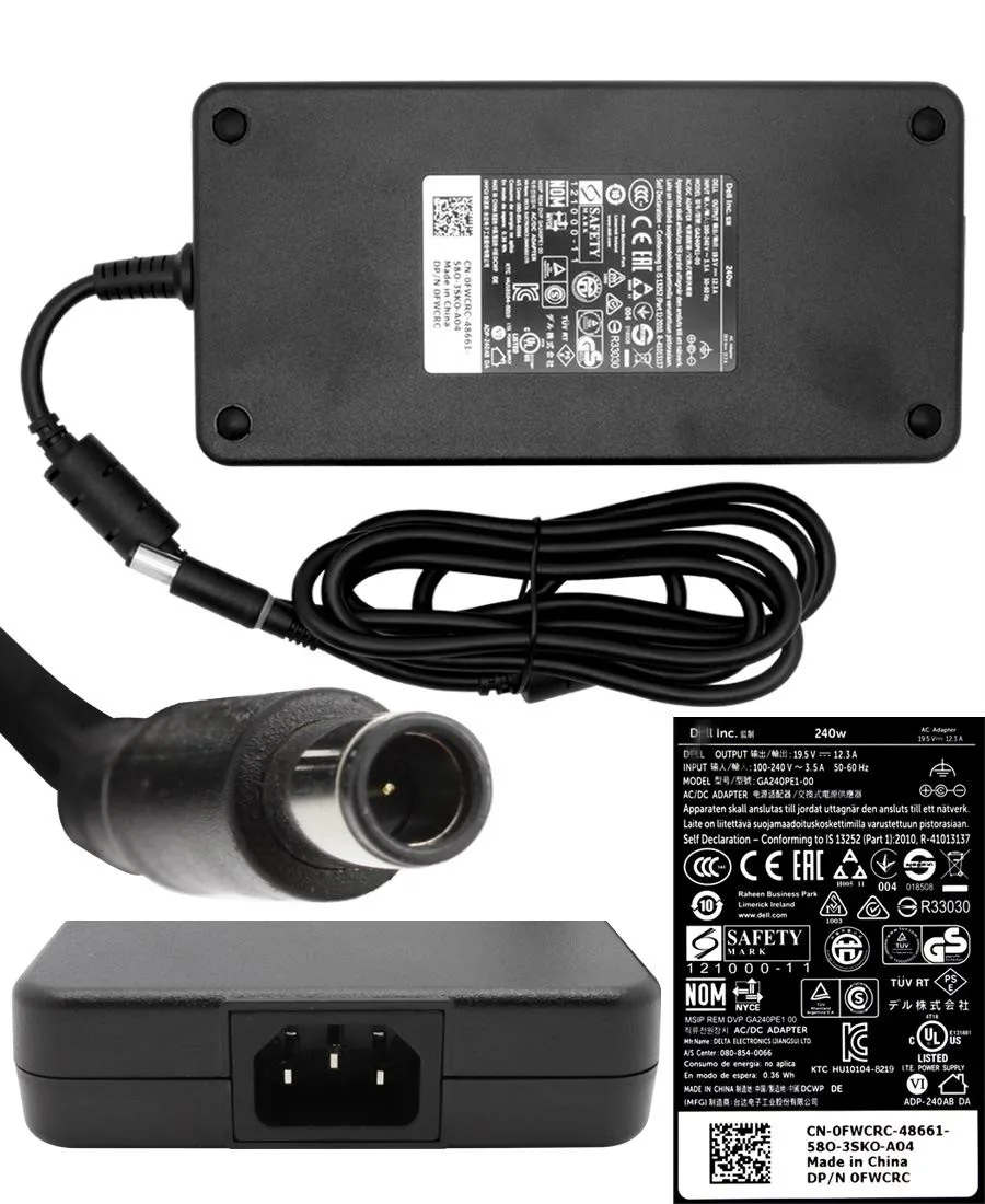 240W 19 5 V 12.3A Мощность адаптер переменного тока для DELL Precision M6400 M6500 M6600 M6800|Адаптеры
