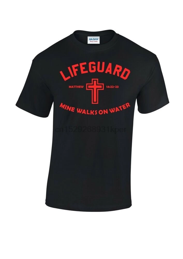 Взрослые христианские религиозные футболки lifeguard шахты на воде|Мужские футболки|