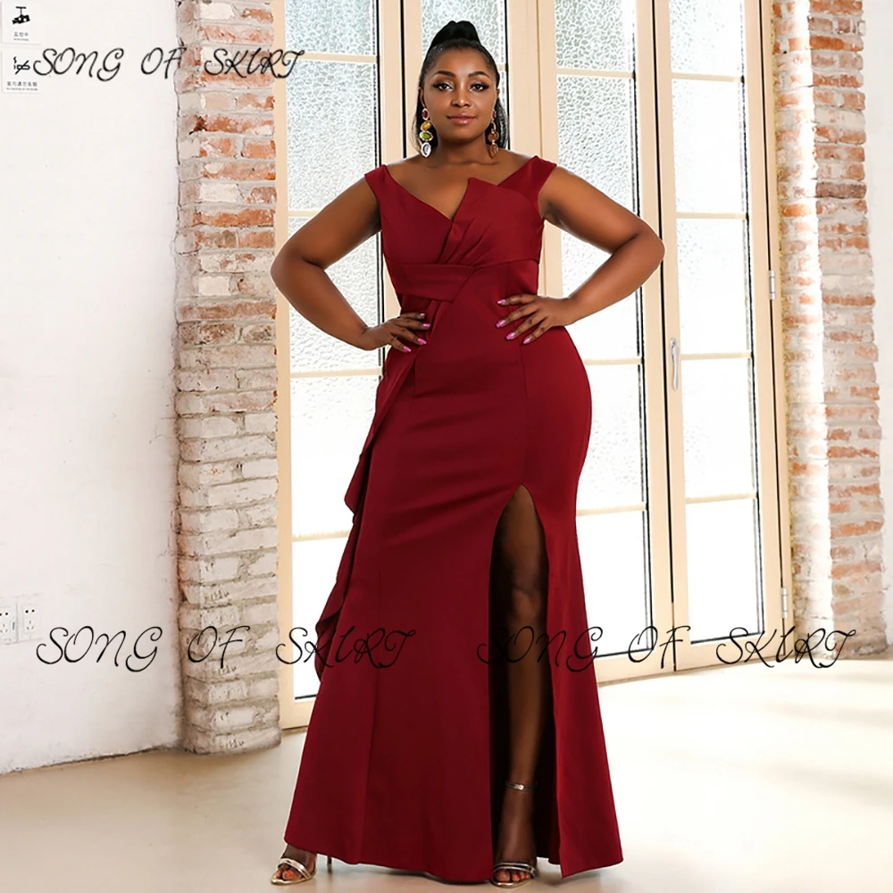 Burgundy Over Size Mermaid Cocktail Party Dresses Off The Shoulder Strap Irregular Draping Ankle-Length Evening Dinner Gown
Burgundy Over Size Mermaid Cocktail Party Dresses Off The Shoulder Strap Irregular Draping Ankle-Length Evening Dinner Gown