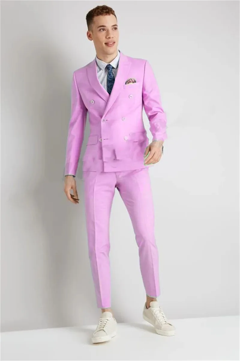 2022 New High Quality Pink Peak Lapel Double Breasted Men Suit 2 Pieces Slim Fit Wedding Costume Party Prom Male Wear
2022 New High Quality Pink Peak Lapel Double Breasted Men Suit 2 Pieces Slim Fit Wedding Costume Party Prom Male Wear