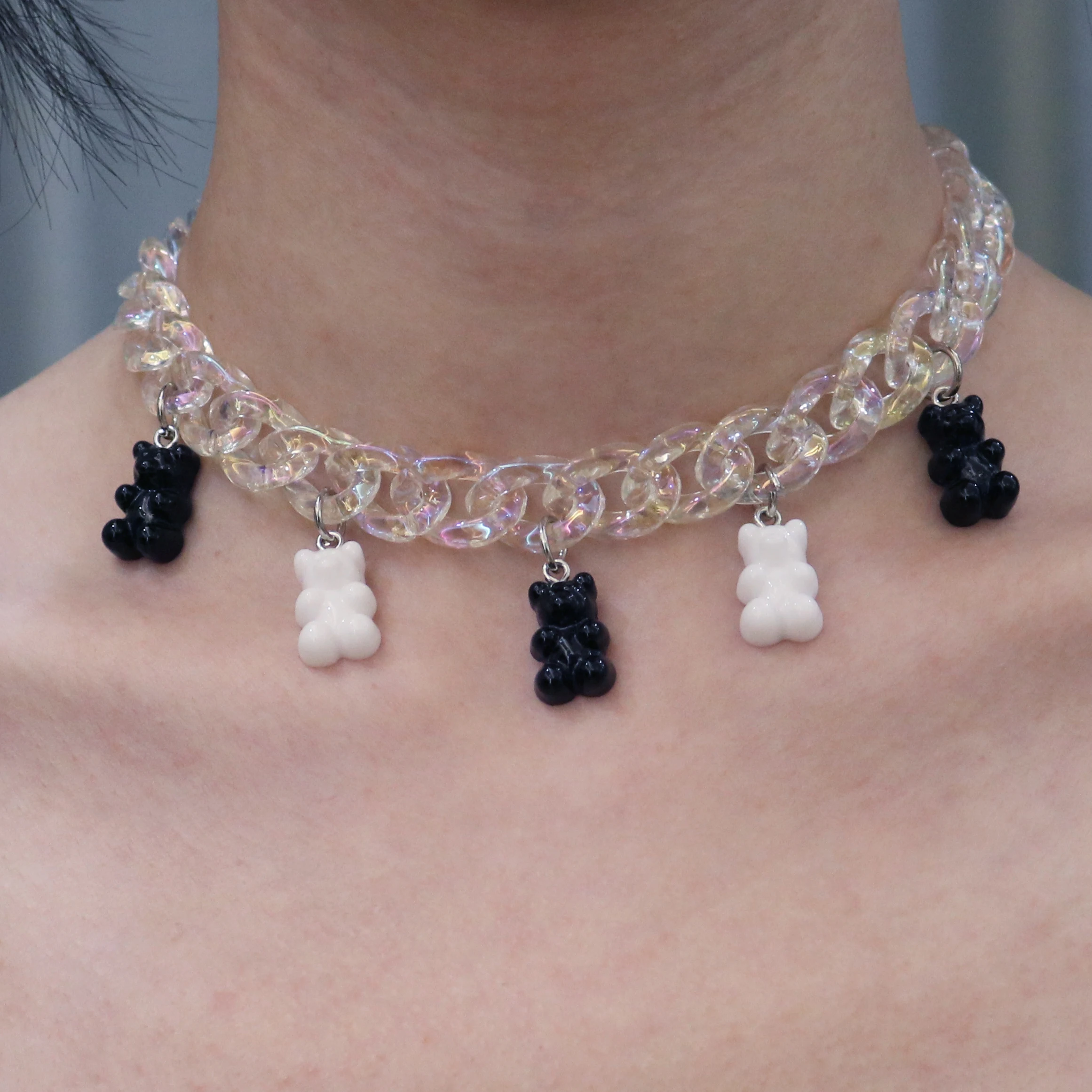 Women's Statement Resin Pendant Necklace Fashion Female Cute Multi-Colored Bear Choker Necklaces Jewelry Simple Ladies Jewelry
Women's Statement Resin Pendant Necklace Fashion Female Cute Multi-Colored Bear Choker Necklaces Jewelry Simple Ladies Jewelry