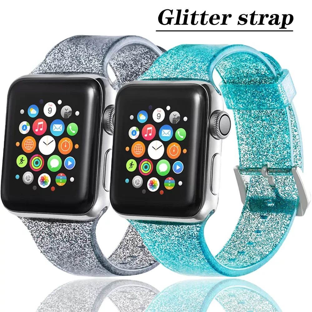 Glitter Strap for Apple Watch Band 40mm 44mm 41mm 45mm 42mm 49mm pulseira correa Silicone Bracelet iwatch serie 3 se 6 7 8 ultra
Glitter Strap for Apple Watch Band 40mm 44mm 41mm 45mm 42mm 49mm pulseira correa Silicone Bracelet iwatch serie 3 se 6 7 8 ultra