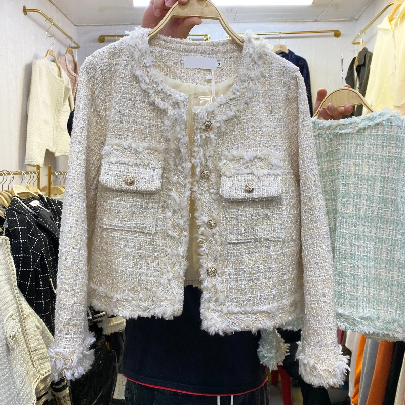 2021 Autumn Winter Small Fragrance Plaid Tweed Jacket Coat Women's Korean Fashion Streetwear Short Outerwear Chaqueta Mujer
2021 Autumn Winter Small Fragrance Plaid Tweed Jacket Coat Women's Korean Fashion Streetwear Short Outerwear Chaqueta Mujer