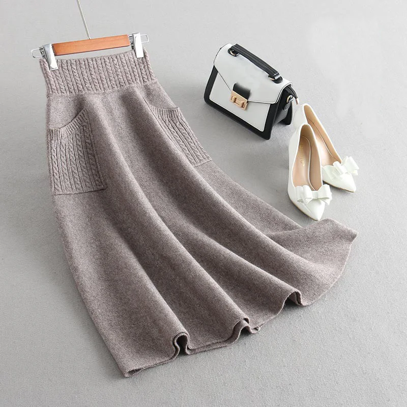 Sherhure 2020 High Waist Winter Wool Knitting Long Skirts Faldas Jupe Femme Saia Vintage Women Black Skirt With Pocket
Sherhure 2020 High Waist Winter Wool Knitting Long Skirts Faldas Jupe Femme Saia Vintage Women Black Skirt With Pocket