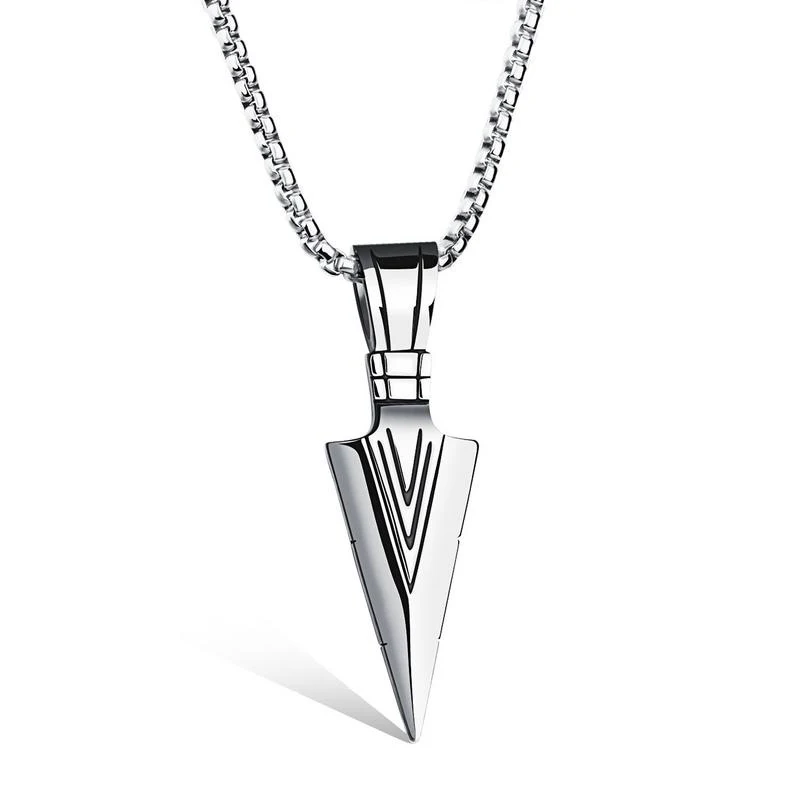 European American Personality Necklaces Spearhead Men's Fashion Stainless Steel Titanium Steel Necklace Gifts For Friends
European American Personality Necklaces Spearhead Men's Fashion Stainless Steel Titanium Steel Necklace Gifts For Friends