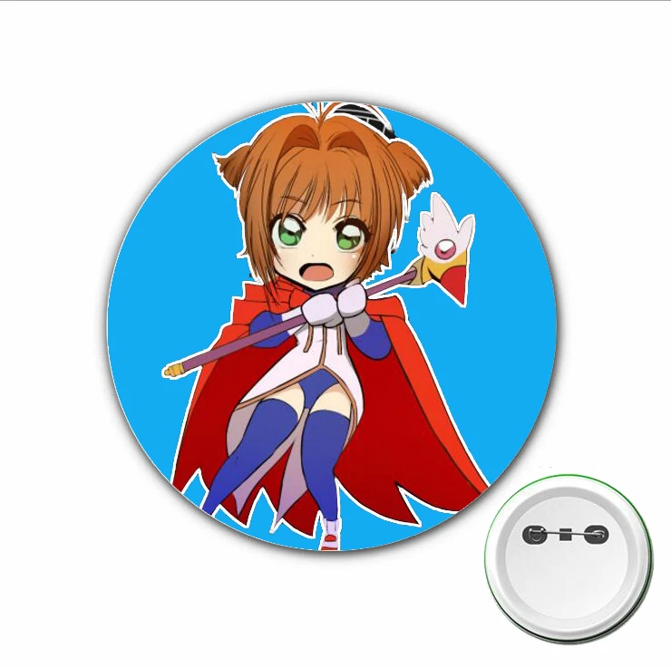 

1pcs anime Cardcaptor Sakura Cosplay Badge Cartoon Brooch Pins for Backpacks bags Badges Button Clothes Accessories