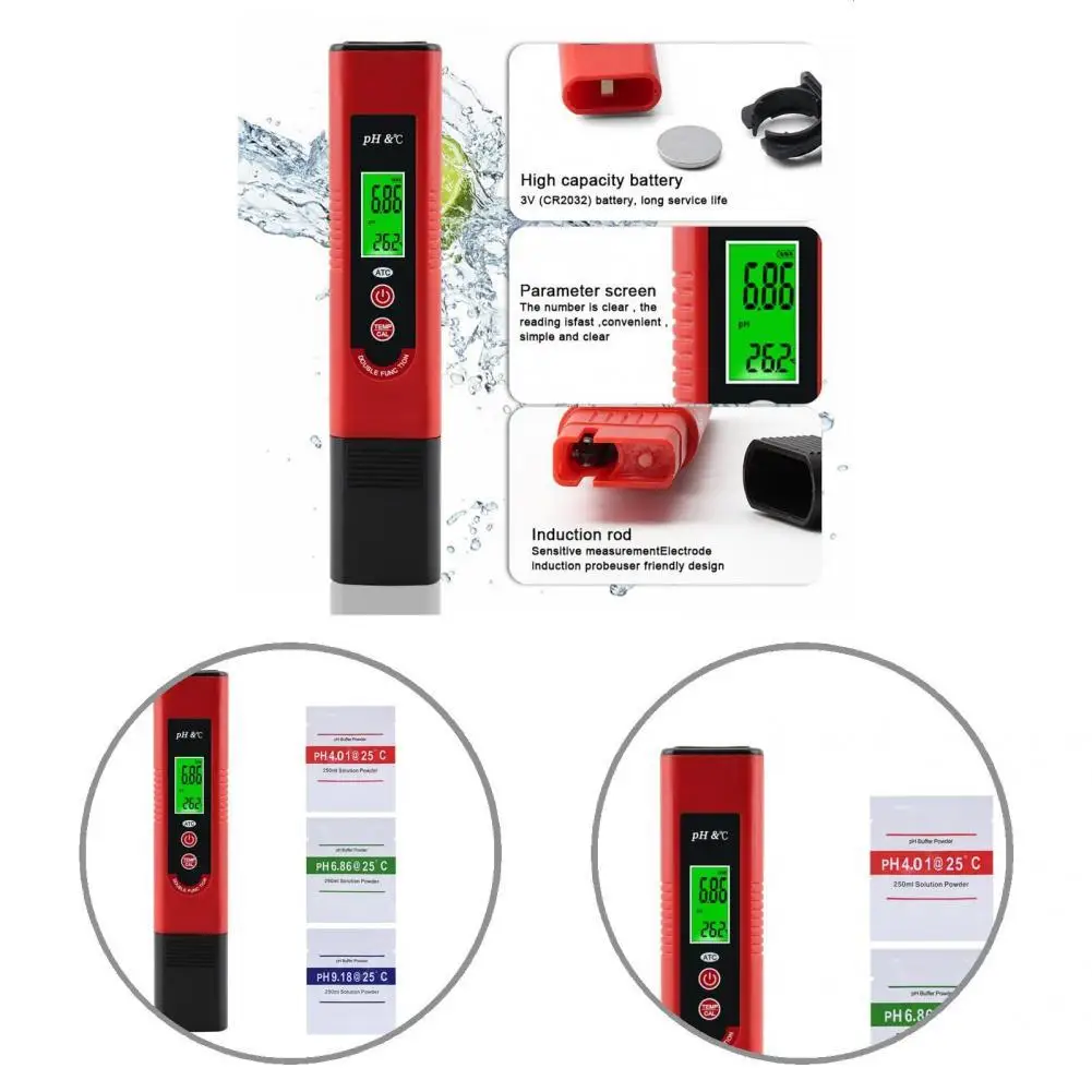 PH Meter Practical Useful Water Quality Meter Pen Type Automatic Temperature Compensation PH Tester
PH Meter Practical Useful Water Quality Meter Pen Type Automatic Temperature Compensation PH Tester