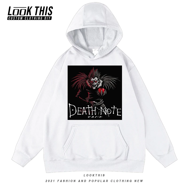 2021 Anime Death Note Men Hoodie Harajuku Street Pullover Sweatshirts Male Loose Hoodey Tops Hoodies Men's Oversized Hoodie
2021 Anime Death Note Men Hoodie Harajuku Street Pullover Sweatshirts Male Loose Hoodey Tops Hoodies Men's Oversized Hoodie