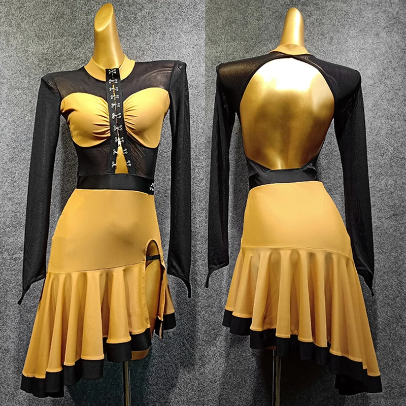 Sexy Latin Dance Clothes Female Dancers Dress Open Back Mesh Irregular Skirt Practice Dress For Prom Club Party Show Outfit 1614
Sexy Latin Dance Clothes Female Dancers Dress Open Back Mesh Irregular Skirt Practice Dress For Prom Club Party Show Outfit 1614
