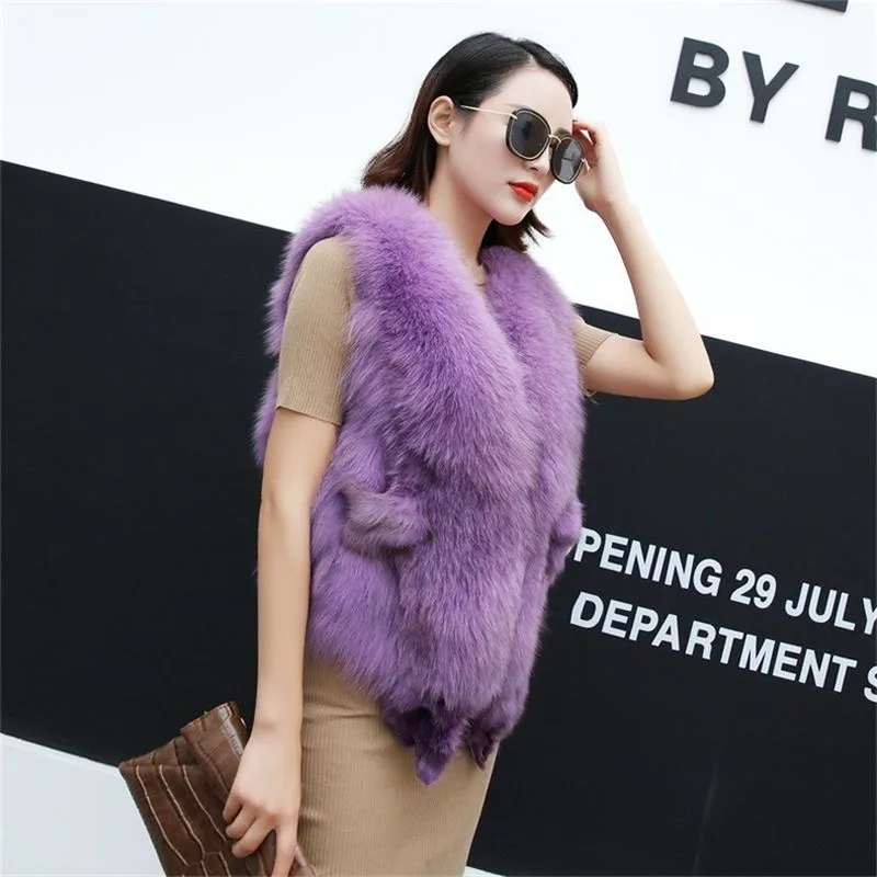 Fox Fur Vest Winter New Women's Whole Fur Coat Vest Real Fur Waistcoat Sleeveless Luxury Fashion Genuine Fur Gilet Outwear
Fox Fur Vest Winter New Women's Whole Fur Coat Vest Real Fur Waistcoat Sleeveless Luxury Fashion Genuine Fur Gilet Outwear
