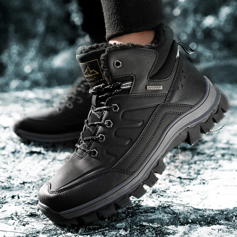 Leather Men Boots Sneakers Warm Fur Snow Boots for Men Winter Work Casual Shoes 2020 Military Rubber Ankle Boots Waterproof
Leather Men Boots Sneakers Warm Fur Snow Boots for Men Winter Work Casual Shoes 2020 Military Rubber Ankle Boots Waterproof