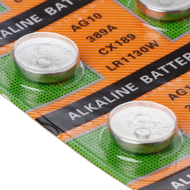 2021 New 10PCS Button Coin Cell Battery AG10 1.5V Watch Batteries SR54 389 189 LR1130 SR1130 Toys Control Remote
2021 New 10PCS Button Coin Cell Battery AG10 1.5V Watch Batteries SR54 389 189 LR1130 SR1130 Toys Control Remote
