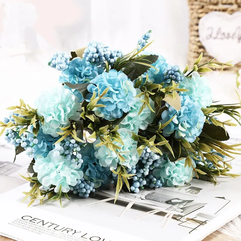 Artificial Hydrangeas Flowers Bridal Wedding Bouquet for Home Garden Party Silk Fake Flowers Table Decor Flores Artificiales
Artificial Hydrangeas Flowers Bridal Wedding Bouquet for Home Garden Party Silk Fake Flowers Table Decor Flores Artificiales
