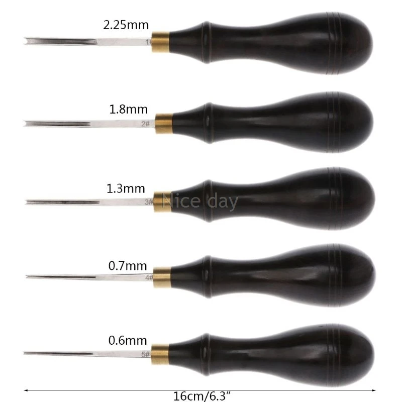 Стальное лезвие для гравировки кожаных кромок черное дерево инструмент F17 20