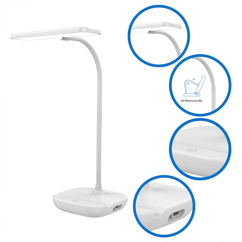 LED Desk Lamp Foldable Dimmable Touch Table Lamp 5V USB Powered Eye Protection Table Light Student Dormitory Study Reading Lamp 
LED Desk Lamp Foldable Dimmable Touch Table Lamp 5V USB Powered Eye Protection Table Light Student Dormitory Study Reading Lamp