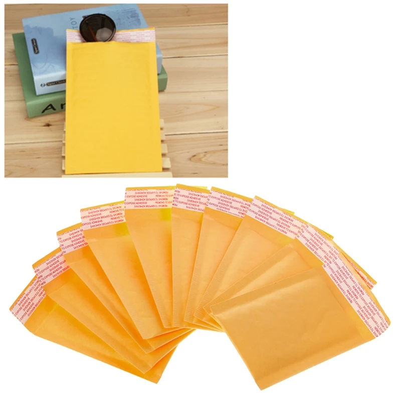 2020 Новые 10 шт крафт-Пузырьковые почтовые пакеты желтые мягкие бумажные конверты