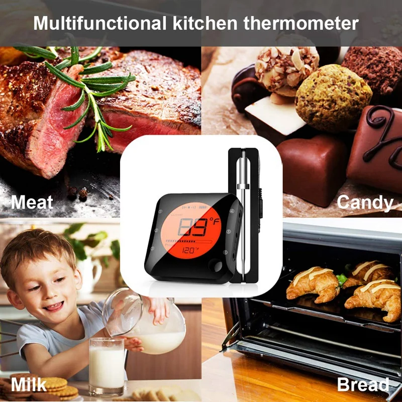 Wireless Bluetooth Meat Thermometer for Grilling,Digital Instant Read Meat Thermometer with 6 Probes for Cooking BBQ
Wireless Bluetooth Meat Thermometer for Grilling,Digital Instant Read Meat Thermometer with 6 Probes for Cooking BBQ