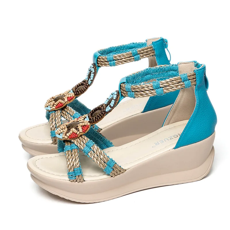 Wedge sandals women's summer 2021 new all-match women's ethnic style bohemian platform platform beach shoes
Wedge sandals women's summer 2021 new all-match women's ethnic style bohemian platform platform beach shoes