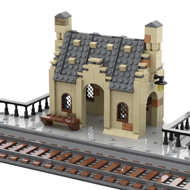 

MOC Europe Train Station Streetview Model Set House Building Blocks Bricks DIY Assembly Educational Toys For Kids Gift 496pcs