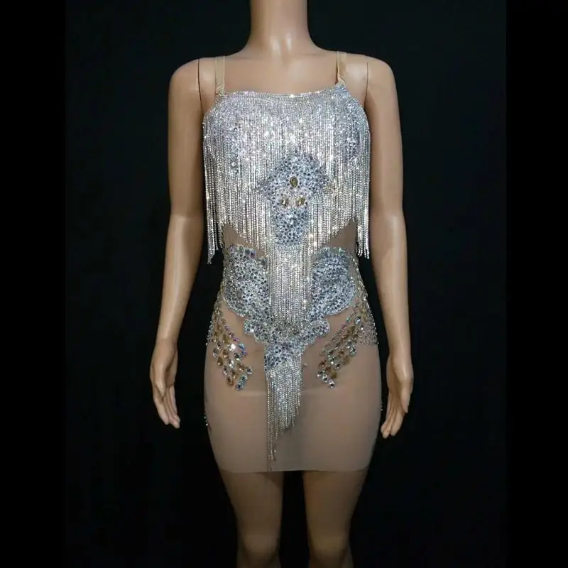Sexy Rhinestone Tassels Hip Wrapped Dress Women See Through Birthday Party DJ Singer Dancer Outfits
Sexy Rhinestone Tassels Hip Wrapped Dress Women See Through Birthday Party DJ Singer Dancer Outfits