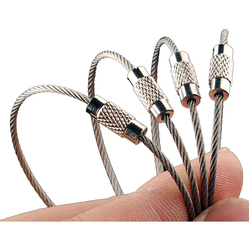10Pcs Stainless Steel Wire Keychain Cable Rope Key Holder Keyring Key Chain Rings Camping Hiking Luggage Tag Screw Lock
10Pcs Stainless Steel Wire Keychain Cable Rope Key Holder Keyring Key Chain Rings Camping Hiking Luggage Tag Screw Lock