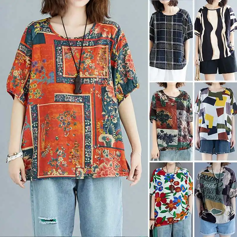 Women's Printed Blouse ZANZEA 2021 Vintage Summer Shirts Casual Short Sleeve Blusas Female Floral Tunic Plus Size Basic Tops 5XL
Women's Printed Blouse ZANZEA 2021 Vintage Summer Shirts Casual Short Sleeve Blusas Female Floral Tunic Plus Size Basic Tops 5XL