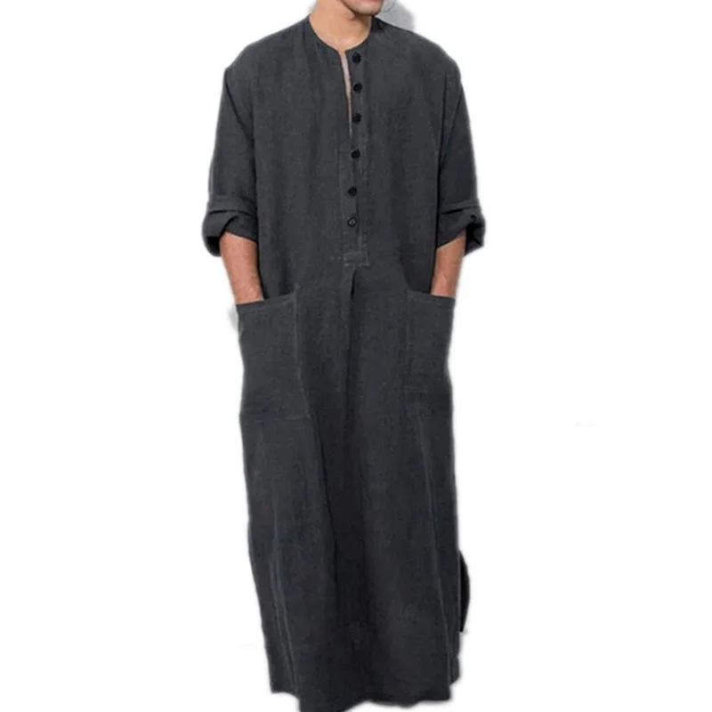 Мужское Повседневное платье на пуговицах, однотонное свободное приталенное платье с длинным рукавом, осень 2022
Мужское Повседневное платье на пуговицах, однотонное свободное приталенное платье с длинным рукавом, осень 2022