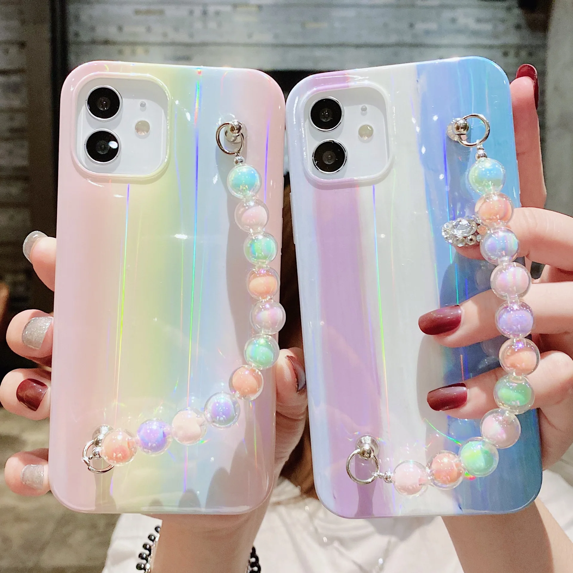 Laser Gradient Rainbow Bead Bracelet Case For iPhone 11 Pro Max 12 Mini X XS XR Max 7 8 Plus SE 2020 Ins Fashion Cover
Laser Gradient Rainbow Bead Bracelet Case For iPhone 11 Pro Max 12 Mini X XS XR Max 7 8 Plus SE 2020 Ins Fashion Cover