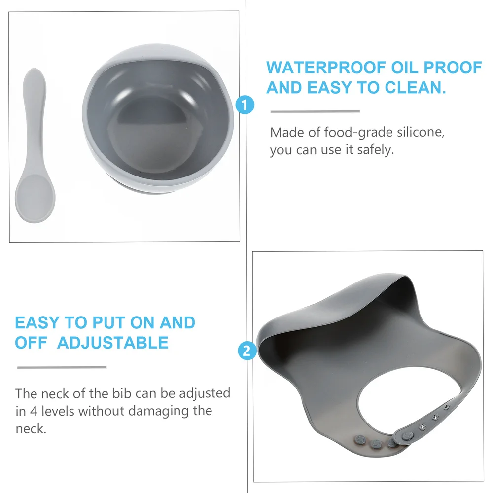 1 Set Silicone Baby Feeding Set Adjustable Baby Bib Toddler Eating Bowl Spoon
1 Set Silicone Baby Feeding Set Adjustable Baby Bib Toddler Eating Bowl Spoon