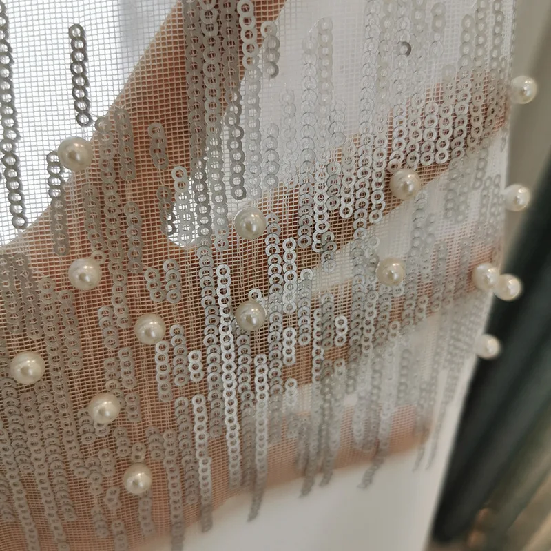 European New Luxury Sequins Beaded Embroidered Tulle Curtain Mesh Fabric For Living Room Bedroom Custom Gray Voile M232#4
European New Luxury Sequins Beaded Embroidered Tulle Curtain Mesh Fabric For Living Room Bedroom Custom Gray Voile M232#4