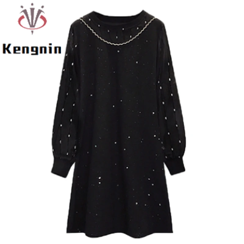 Plus Dress L- 5XL 2022 Spring Loose Mesh Patchwork Women Black Dress Vestidos Lady O-Neck Female Robe Dress Clothing KE1161
Plus Dress L- 5XL 2022 Spring Loose Mesh Patchwork Women Black Dress Vestidos Lady O-Neck Female Robe Dress Clothing KE1161