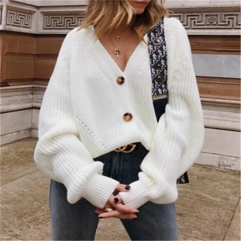 wool coat women Knitted Sweaters Coat Women Cardigans Long Sleeve Loose Casual V-Neck Black White Autumn Winter Short Clothes
wool coat women Knitted Sweaters Coat Women Cardigans Long Sleeve Loose Casual V-Neck Black White Autumn Winter Short Clothes