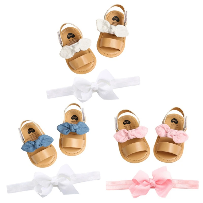 Baby Girls Cute Bow Sandals PU Princess Soft Bottom Shoes Toddler Sandals With White Pink Headband Two-piece Set New
Baby Girls Cute Bow Sandals PU Princess Soft Bottom Shoes Toddler Sandals With White Pink Headband Two-piece Set New