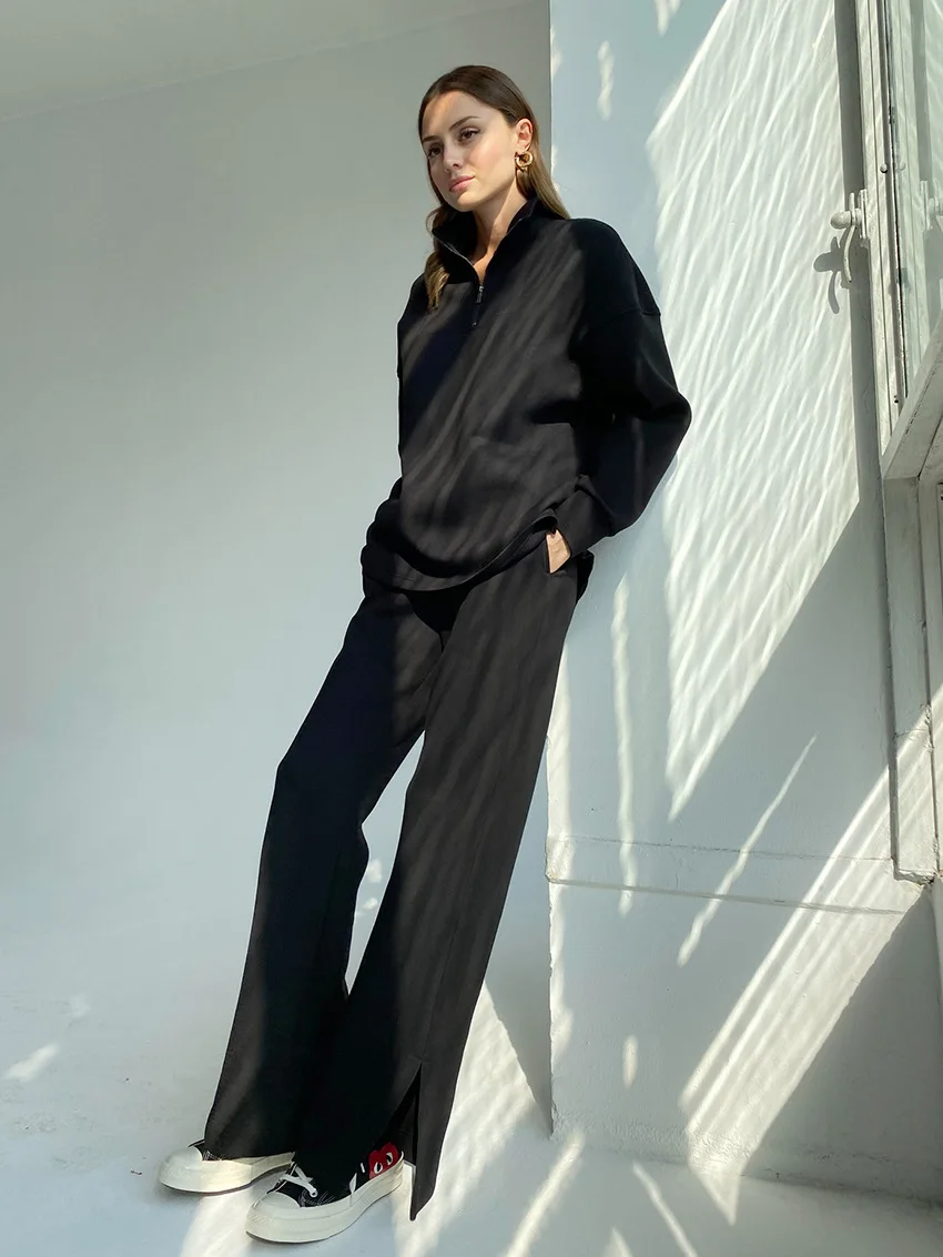 Winter sportswear 2-piece trouser suit women's long-sleeved two-piece blouse and pants Ladies suit jacket Korea 2021 new
Winter sportswear 2-piece trouser suit women's long-sleeved two-piece blouse and pants Ladies suit jacket Korea 2021 new
