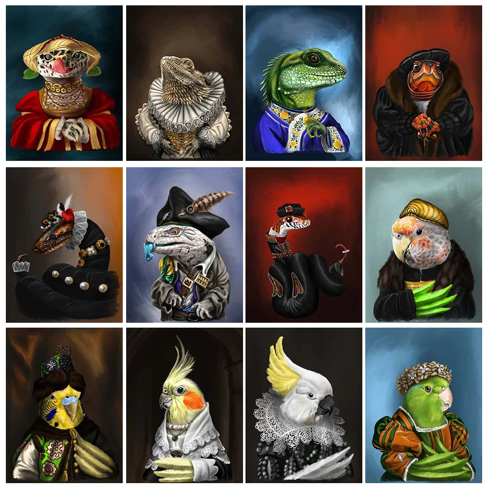 Lady Parrot,Snake And Lizard Man Wall Art Canvas Painting Abstract Animal Poster And Prints Home Decor Rich Tortoise Art Prints
Lady Parrot,Snake And Lizard Man Wall Art Canvas Painting Abstract Animal Poster And Prints Home Decor Rich Tortoise Art Prints